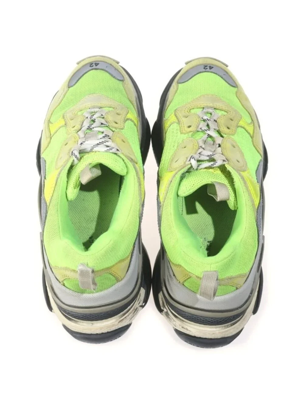 Balenciaga Triple S Logo Embroidered Dad Low Cut Sneakers Yellow